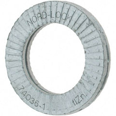 Value Collection - 7/16", 0.7283" OD, Zinc Flake, Wedge Lock Washer - Grade 2, 0.4409 to 0.4567" ID - Industrial Tool & Supply