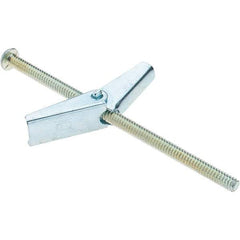 Value Collection - 3/16" Diam, 4" Long, Toggle Bolt Drywall & Hollow Wall Anchor - Steel, Use with Concrete/Masonry, Hollow Tile, Plaster & Wallboard - Industrial Tool & Supply