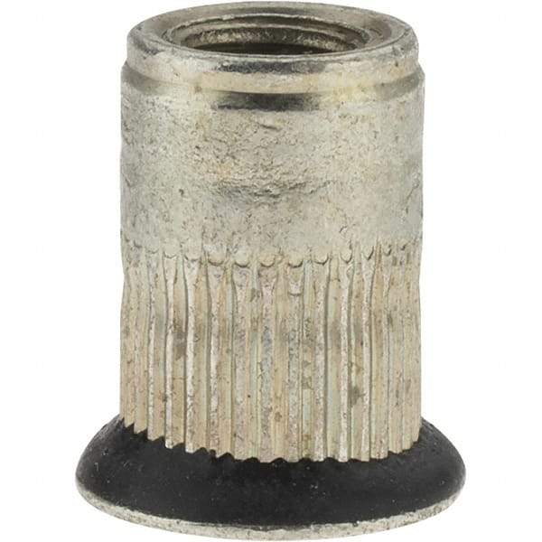 Value Collection - 1/4-28, 0.39 Insert Diam, 0.71" OAL, Sealed Head Open End Threaded Insert - 0.3906" Hole Diam, 1/2" Head Diam, Steel - Industrial Tool & Supply