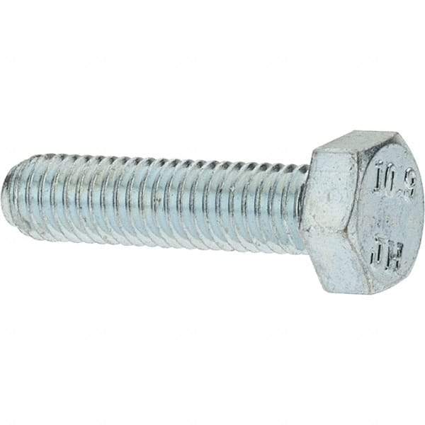 Value Collection - M5x0.80mm Metric Coarse, 20mm Long Hex Head Cap Screw - Fully Threaded, Grade 10.9 Steel, Zinc-Plated Finish, 8mm Hex - Industrial Tool & Supply