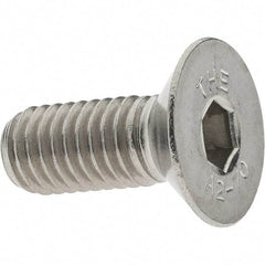 Value Collection - M8x1.25 Metric Coarse Hex Socket Drive, 90° Flat Screw - Grade 18-8 Stainless Steel, Fully Threaded, 20mm OAL - Industrial Tool & Supply
