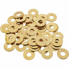 Value Collection - #8 Screw, Brass Standard Flat Washer - 0.172" ID x 7/16" OD, 0.036" Thick, Plain Finish - Industrial Tool & Supply