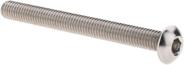 Value Collection - #10-32 UNF Hex Socket Drive, Button Screw - Grade 18.8 Stainless Steel, Fully Threaded, 2" Length Under Head - Industrial Tool & Supply