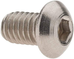 Made in USA - 5/16-18 UNC Hex Socket Drive, Button Screw - Grade 18-8 Stainless Steel, 1/2" Length Under Head - Industrial Tool & Supply