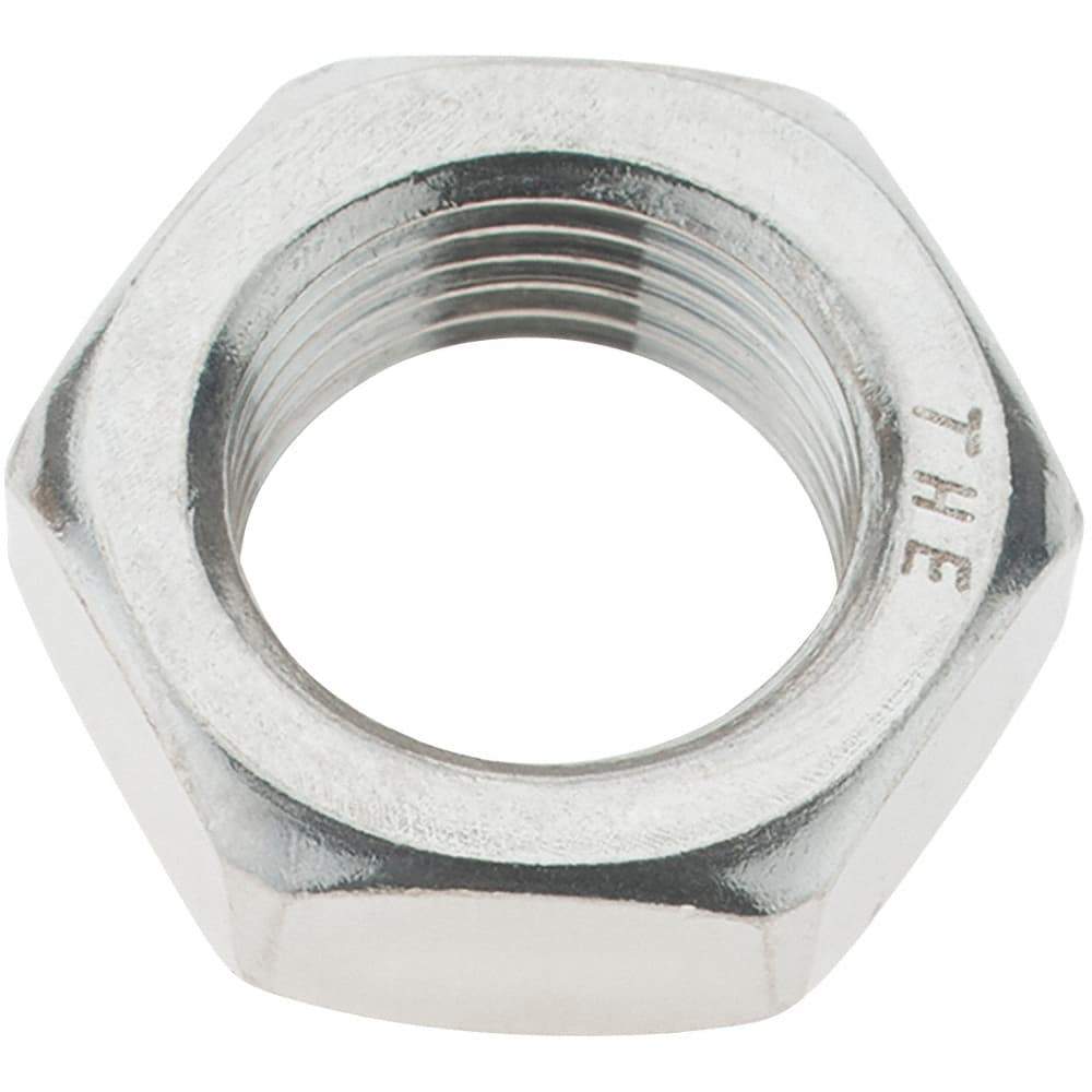 Value Collection - 3/4-16 UNC Stainless Steel Right Hand Hex Jam Nut - 1-1/8" Across Flats, 27/64" High - Industrial Tool & Supply