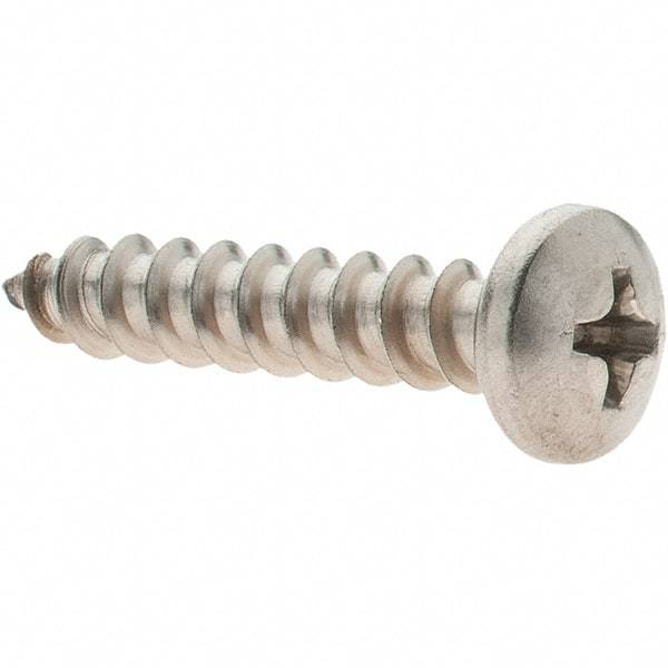 Value Collection - #10 Pan Head Phillips Sheet Metal Screw - Stainless Steel, 1" Length Under Head, Grade 316 - Industrial Tool & Supply