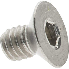 Value Collection - M4x0.70 Metric Coarse Hex Socket Drive, 82° Flat Screw - Grade 316 & Austenitic A4 Stainless Steel, Fully Threaded, 6mm OAL - Industrial Tool & Supply
