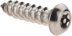 Value Collection - #14 Button Head Pin In Torx Sheet Metal Screw - Stainless Steel, 1" Length Under Head, Grade 18-8, T27 Drive - Industrial Tool & Supply