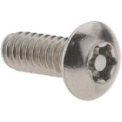 Value Collection - #10-24 UNC Pin In Torx Drive, Button Screw - Grade 18-8 Stainless Steel, Uncoated, 1/2" Length Under Head - Industrial Tool & Supply