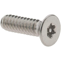 Value Collection - #6-32 UNC Pin In Torx Drive, Flat Screw - Grade 18-8 Stainless Steel, Uncoated, 1/2" OAL - Industrial Tool & Supply