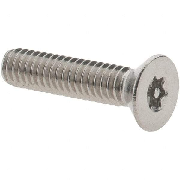 Value Collection - #8-32 UNC Pin In Torx Drive, Flat Screw - Grade 18-8 Stainless Steel, Uncoated, 3/4" OAL - Industrial Tool & Supply