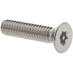 Value Collection - #8-32 UNC Pin In Torx Drive, Flat Screw - Grade 18-8 Stainless Steel, Uncoated, 3/4" OAL - Industrial Tool & Supply