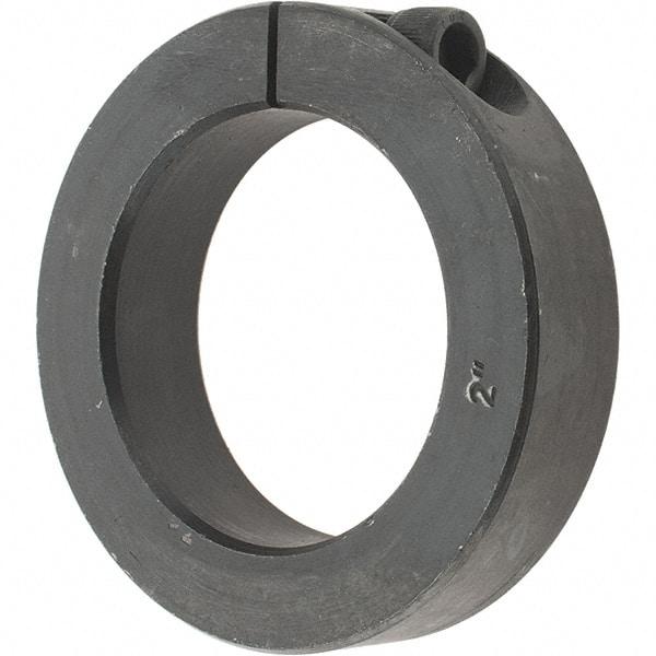 Value Collection - 2" Bore, Steel, One Piece Clamp Collar - 3" Outside Diam, 11/16" Wide - Industrial Tool & Supply