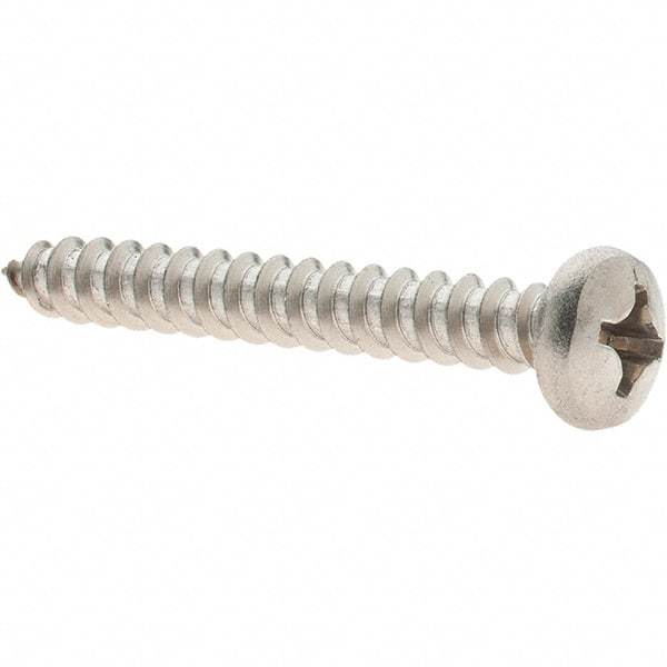 Value Collection - #12 Pan Head Phillips Sheet Metal Screw - Stainless Steel, 1-3/4" Length Under Head, Grade 18-8 - Industrial Tool & Supply