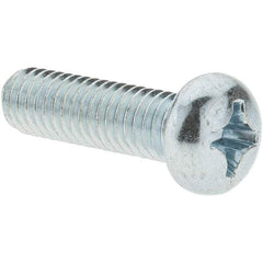 Value Collection - M6x1.00, 20mm Length Under Head Phillips Drive Machine Screw - Pan Head, Grade 4.8 Steel, Zinc-Plated Finish, Without Washer - Industrial Tool & Supply