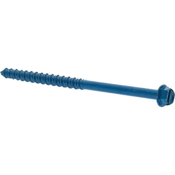 Value Collection - 1/4" Diam, 4" Length Under Head, Hex Drive, Concrete Screw & Masonry Fastener - Steel - Industrial Tool & Supply