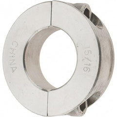 Value Collection - 15/16" Bore, Stainless Steel, Two Piece Two Piece Split Shaft Collar - 1-3/4" Outside Diam, 1/2" Wide - Industrial Tool & Supply