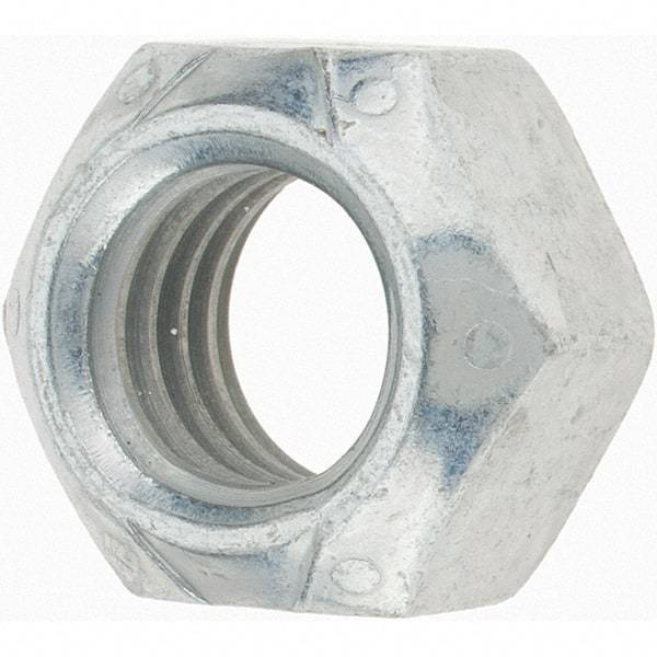 Value Collection - 1/2-13 UNC Grade C Hex Lock Nut with Distorted Thread - Zinc-Plated with Wax Finish - Industrial Tool & Supply