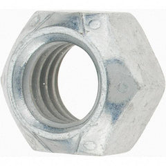 Value Collection - 1/2-13 UNC Grade C Hex Lock Nut with Distorted Thread - Zinc-Plated with Wax Finish - Industrial Tool & Supply