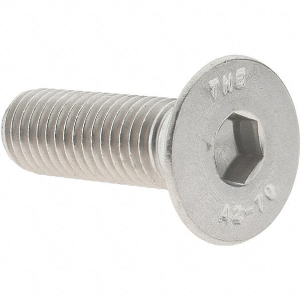 Value Collection - M12x1.75 Metric Coarse Hex Socket Drive, 90° Flat Screw - Grade 18-8 & Austenitic A2 Stainless Steel, Partially Threaded, 40mm OAL - Industrial Tool & Supply