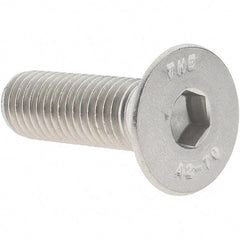 Value Collection - M12x1.75 Metric Coarse Hex Socket Drive, 90° Flat Screw - Grade 18-8 & Austenitic A2 Stainless Steel, Partially Threaded, 40mm OAL - Industrial Tool & Supply