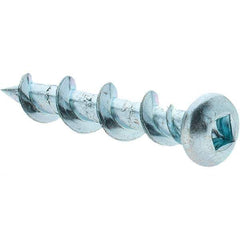 Value Collection - 1/4", 1-1/4" Length Under Head, Robertson Drive Pan Head, Steel Drywall Screws - Zinc Plated Finish, Grade 1018 - Industrial Tool & Supply