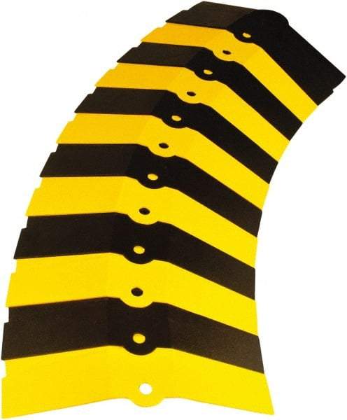 UltraTech - 1 Channel, 3 Ft Long, 1-1/2" Max Compatible Cable Diam, Yellow/Black ABS On Floor Cable Cover - 13-5/8" Overall Width x 2-1/8" Overall Height, 3" Channel Width x 1-1/2" Channel Height - Industrial Tool & Supply
