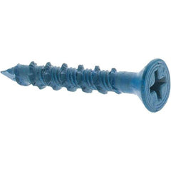 Value Collection - 3/16" Diam, 1-1/4" OAL, Phillips Drive, Concrete Screw & Masonry Fastener - Steel, Includes Drill Bit - Industrial Tool & Supply
