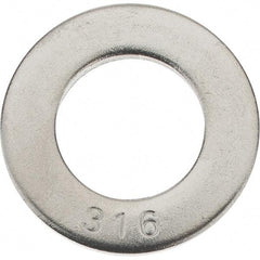 Value Collection - 3/4" Screw, Grade 316 Stainless Steel SAE Flat Washer - 13/16" ID x 2" OD, 0.148" Thick - Industrial Tool & Supply