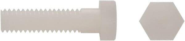 Electro Hardware - 5/16-18 UNC, 1" Length Under Head Hex Head Cap Screw - Fully Threaded, Grade 6/6 Nylon, Uncoated, 1/2" Hex - Industrial Tool & Supply