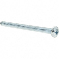 Value Collection - #8-32 UNC, 2" Length Under Head Phillips Drive Machine Screw - Pan Head, Grade 2 Steel, Zinc-Plated Finish, Without Washer - Industrial Tool & Supply