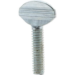 Value Collection - 1/4-20 Oval Shoulderless Grade 2 Steel Thumb Screw - 1" OAL, Zinc-Plated Finish - Industrial Tool & Supply