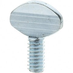 Value Collection - 1/4-20 Oval Shoulderless Grade 2 Steel Thumb Screw - 1/2" OAL, Zinc-Plated Finish - Industrial Tool & Supply