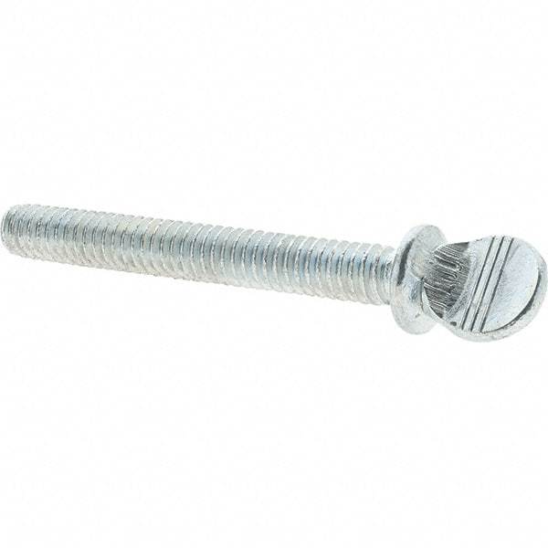 Value Collection - 1/4-20 Oval Shoulder Grade 2 Steel Thumb Screw - 2" OAL, Zinc-Plated Finish - Industrial Tool & Supply