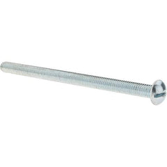 Value Collection - 3/8-16 UNC, 6" Length Under Head Slotted Drive Machine Screw - Round Head, Alloy Steel, Zinc-Plated Finish, Without Washer - Industrial Tool & Supply