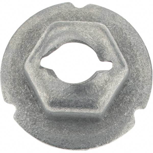 Value Collection - 3/16" Hole Diam, 5/8" OD, 3/8" Width Across Flats Washer Lock Nut - Zinc-Plated Spring Steel, For Use with Non Threaded Fasteners - Industrial Tool & Supply