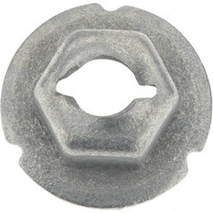 Value Collection - 3/16" Hole Diam, 5/8" OD, 3/8" Width Across Flats Washer Lock Nut - Zinc-Plated Spring Steel, For Use with Non Threaded Fasteners - Industrial Tool & Supply