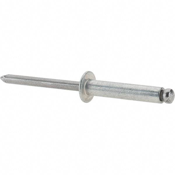 Value Collection - Size 612 Dome Head Steel Open End Blind Rivet - Steel Mandrel, 0.626" to 3/4" Grip, 3/8" Head Diam, 0.192" to 0.196" Hole Diam, 0.95" Length Under Head, 3/16" Body Diam - Industrial Tool & Supply