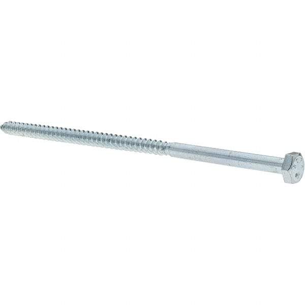 Value Collection - 1/4 Screw, 6" Length Under Head, Steel, Hex Head Lag Screw - Zinc-Plated, Grade 2 - Industrial Tool & Supply