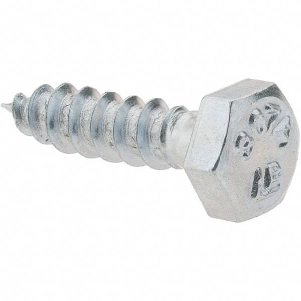 Value Collection - 1/4 Screw, 1" Length Under Head, Steel, Hex Head Lag Screw - Zinc-Plated, Grade 2 - Industrial Tool & Supply
