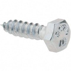 Value Collection - 1/4 Screw, 1" Length Under Head, Steel, Hex Head Lag Screw - Zinc-Plated, Grade 2 - Industrial Tool & Supply