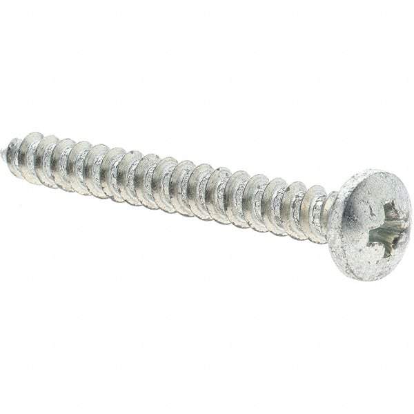 Value Collection - #10 Pan Head Phillips Sheet Metal Screw - Steel, 1-3/4" Length Under Head, Grade 2 - Industrial Tool & Supply
