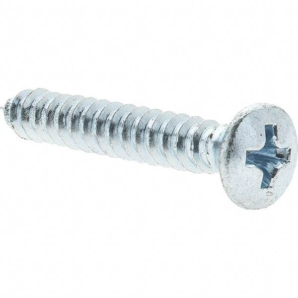 Value Collection - #10 Oval Head Phillips Sheet Metal Screw - Steel, 1-1/4" OAL, AISI 1016, ANSI/ASME B18.6.4, ASME B18.6.3 & SAE J933, Grade 1016-1024 - Industrial Tool & Supply