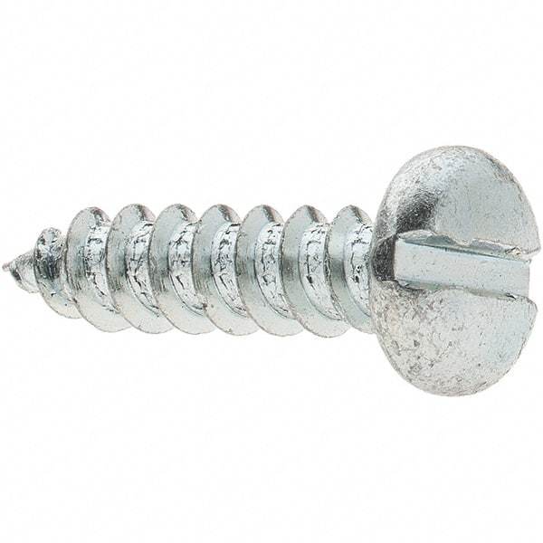 Value Collection - #14 Pan Head Slotted Sheet Metal Screw - Steel, 1" Length Under Head, Grade 2 - Industrial Tool & Supply