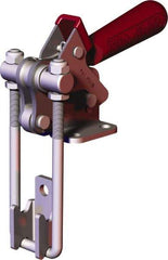 De-Sta-Co - 2,0001 Lb Capacity, Vertical, U Hook, Flanged Base, Carbon Steel Pull Action Latch Clamp - 2.46" Drawing Movement, 5.77" OAL, Threaded U Hook, Straight Handle - Industrial Tool & Supply