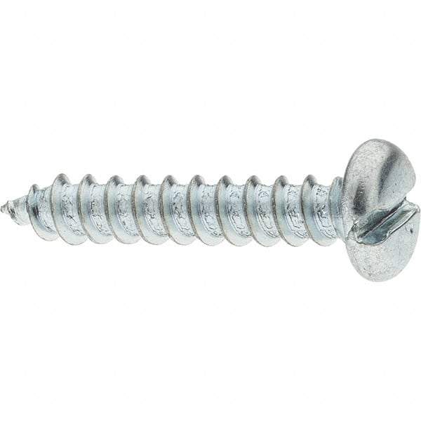 Value Collection - #14 Pan Head Slotted Sheet Metal Screw - Steel, 1-1/4" Length Under Head, Grade 2 - Industrial Tool & Supply