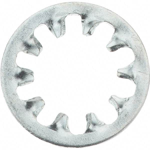 Made in USA - 5/16" Screw, Steel Internal Tooth Lock Washer - Zinc-Plated, Grade 2 - Industrial Tool & Supply