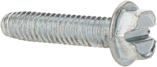 Value Collection - #8-32 UNC Thread, 3/4" Length Under Head, Hex Drive Steel Thread Cutting Screw - Hex Head, Grade 2, Point Type F, Zinc-Plated Finish - Industrial Tool & Supply