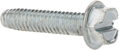 Value Collection - #8-32 UNC Thread, 3/4" Length Under Head, Hex Drive Steel Thread Cutting Screw - Hex Head, Grade 2, Point Type F, Zinc-Plated Finish - Industrial Tool & Supply