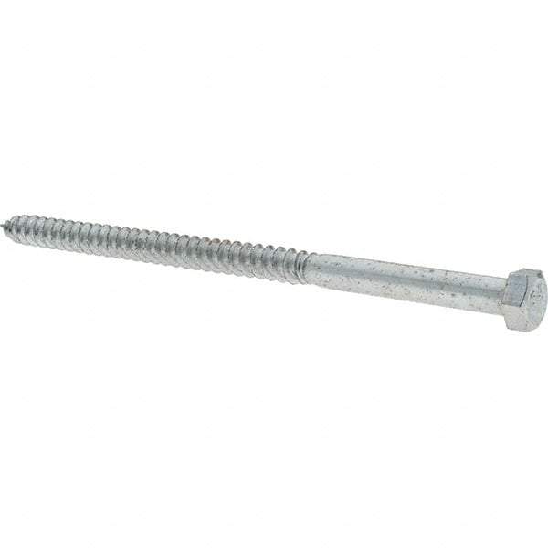 Value Collection - 3/8 Screw, 7" Length Under Head, Steel, Hex Head Lag Screw - Zinc-Plated, Grade 2 - Industrial Tool & Supply